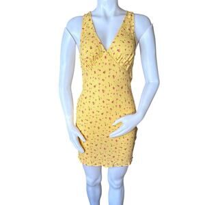 Reformation Calix Floral Print Minidress V-Neck Size XS